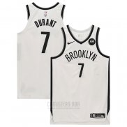 Camiseta Brooklyn Nets Kevin Durant #7 Association Autentico Blanco