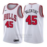 Camiseta Chicago Bulls Denzel Valentine #45 Association 2017-18 Blanco