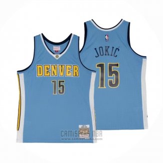 Camiseta Denver Nuggets Nikola Jokic #15 Mitchell & Ness 2016-17 Azul