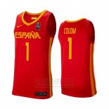 Camiseta Espana Quino Colom #1 2019 FIBA Baketball USA Cup Rojo