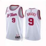 Camiseta Houston Rockets Dillon Brooks #9 Ciudad 2023-24 Blanco