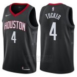 Camiseta Houston Rockets P.j. Tucker #4 Statement 2017-18 Negro