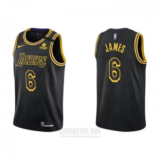 Camiseta Los Angeles Lakers LeBron James #6 Mamba 2021-22 Negro