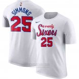 Camiseta Manga Corta Ben Simmons Philadelphia 76ers 2019-20 Blanco