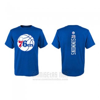 Camiseta Manga Corta Ben Simmons Philadelphia 76ers Azul5
