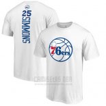 Camiseta Manga Corta Ben Simmons Philadelphia 76ers Blanco2