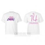 Camiseta Manga Corta Brandon Ingram Los Angeles Lakers Blanco Peppa Pig Cruzado