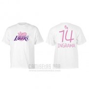 Camiseta Manga Corta Brandon Ingram Los Angeles Lakers Blanco Peppa Pig Cruzado