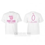 Camiseta Manga Corta Damian Lillard Portland Trail Blazers Blanco Peppa Pig Cruzado