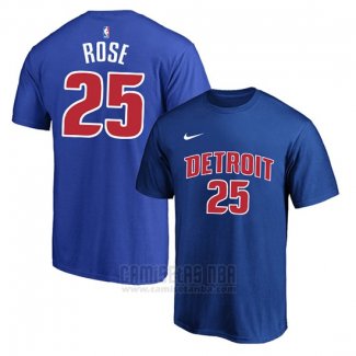 Camiseta Manga Corta Derrick Rose Detroit Pistons Azul