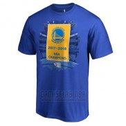 Camiseta Manga Corta Golden State Warriors Azul 2018 NBA Finals Champions Banner