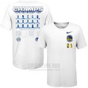 Camiseta Manga Corta Golden State Warriors Blanco 2018 NBA Finals Champions Team Roster
