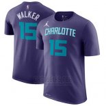 Camiseta Manga Corta Kemba Walker Charlotte Hornets Violeta