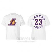 Camiseta Manga Corta Lebron James Los Angeles Lakers Blanco4