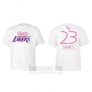 Camiseta Manga Corta Lebron James Los Angeles Lakers Blanco Peppa Pig Cruzado