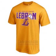 Camiseta Manga Corta Los Angeles Lakers Lebron Amarillo