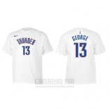 Camiseta Manga Corta Paul George Oklahoma City Thunder Blanco