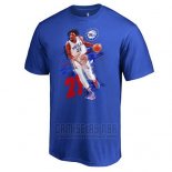 Camiseta Manga Corta Philadelphia 76ers Joel Embiid Azul Fade Away