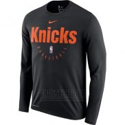 Camiseta Manga Larga New York Knicks Negro Practice Legend Performance
