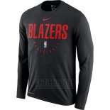 Camiseta Manga Larga Portland Trail Blazers Negro Practice Legend Performance