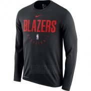 Camiseta Manga Larga Portland Trail Blazers Negro Practice Legend Performance