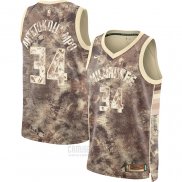 Camiseta Milwaukee Bucks Giannis Antetokounmpo #34 Select Series 2023 Marron