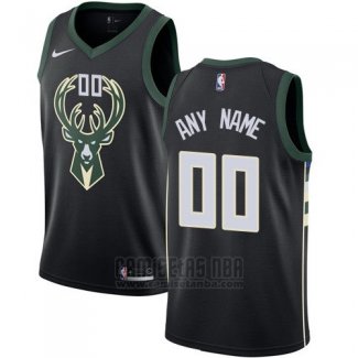 Camiseta Milwaukee Bucks Nike Personalizada 17-18 Negro