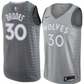 Camiseta Minnesota Timberwolves Aaron Brooks #30 Ciudad 2018 Gris