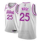 Camiseta Minnesota Timberwolves Derrick Rose #25 Earned 2018-19 Gris