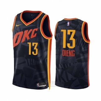 Camiseta Oklahoma City Thunder Ousmane Dieng #13 Ciudad 2023-24 Negro