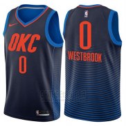 Camiseta Oklahoma City Thunder Russell Westbrook #0 Statement 2017-18 Azul