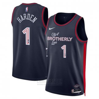 Camiseta Philadelphia 76ers James Harden #1 Ciudad 2023-24 Azul