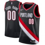 Camiseta Portland Trail Blazers Nike Personalizada 17-18 Negro
