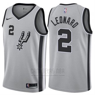 Camiseta San Antonio Spurs Kawhi Leonard #2 2017-18 Gris