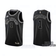 Camiseta San Antonio Spurs Victor Wembanyama #1 Classic 2022-23 Negro