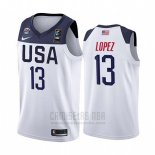 Camiseta USA Brook Lopez #13 2019 FIBA Basketball USA Cup Blanco