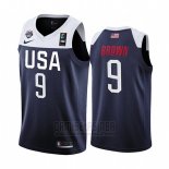 Camiseta USA Jaylen Brown #9 2019 FIBA Basketball USA Cup Azul