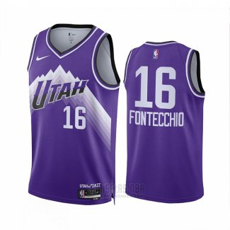 Camiseta Utah Jazz Simone Fontecchio #16 Ciudad 2023-24 Violeta