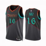 Camiseta Washington Wizards Anthony Gill #16 Ciudad 2023-24 Negro