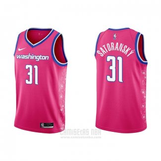 Camiseta Washington Wizards Tomas Satoransky #31 Ciudad 2022-23 Rosa