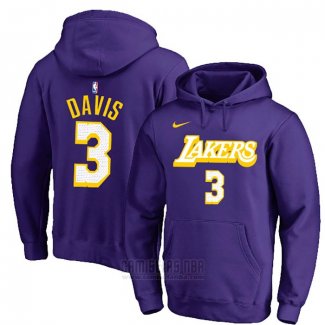 Sudaderas con Capucha Anthony Davis Los Angeles Lakers Violeta 2019-20 Ciudad