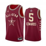Camiseta All Star 2024 Minnesota Timberwolves Anthony Edwards #5 Rojo
