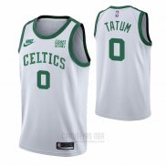 Camiseta Boston Celtics Jayson Tatum #0 75th Anniversary Blanco