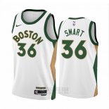 Camiseta Boston Celtics Marcus Smart #36 Ciudad 2023-24 Blanco