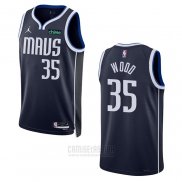 Camiseta Dallas Mavericks Christian Wood #35 Statement 2022-23 Azul