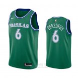 Camiseta Dallas Mavericks Kristaps Porzingis #6 Hardwood Classics 2020-21 Verde