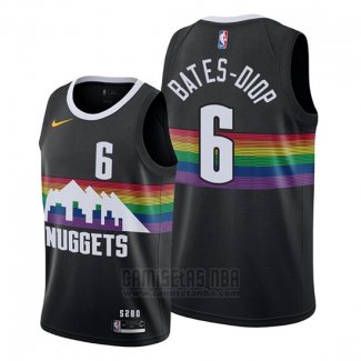 Camiseta Denver Nuggets Keita Bates Diop #6 Ciudad 2019-20 Negro