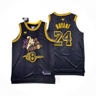 Camiseta Los Angeles Lakers Kobe Bryant #8 24 Black Mamba Snakeskin Negro