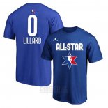 Camiseta Manga Corta All Star 2020 Portland Trail Blazers Damian Lillard Azul