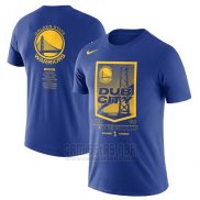 Camiseta Manga Corta Golden State Warriors Azul 2018 NBA Finals DUB City